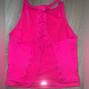 Alo Movement Sports Bra-Neon Pink (large)